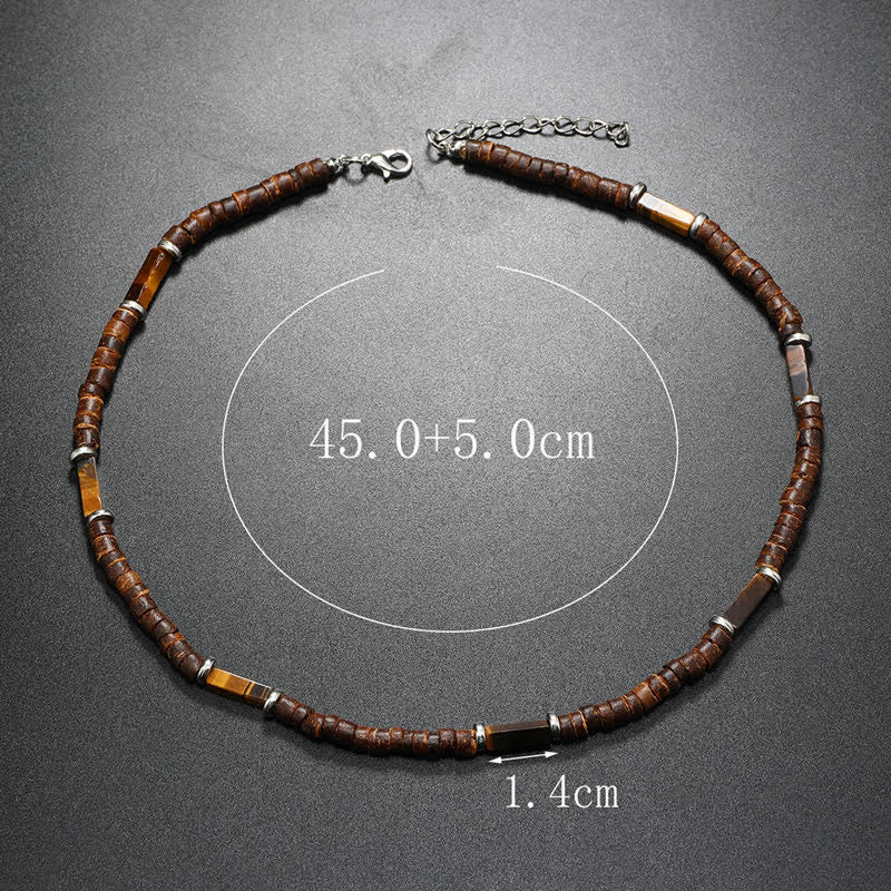 Olivenorma Brown Coconut Wood Beads Natural Stone Beads Necklace - image 28