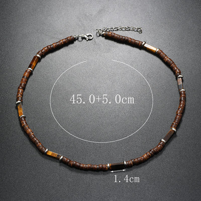 Olivenorma Brown Coconut Wood Beads Natural Stone Beads Necklace - image 28