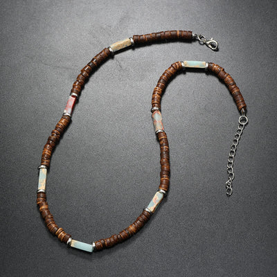 Olivenorma Brown Coconut Wood Beads Natural Stone Beads Necklace - image 23