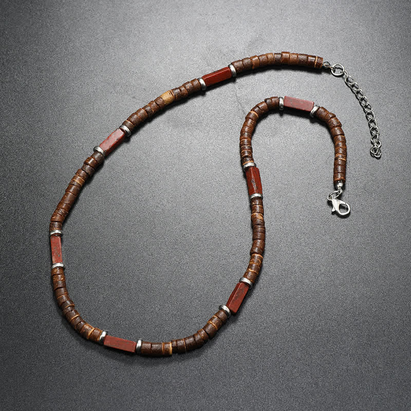 Olivenorma Brown Coconut Wood Beads Natural Stone Beads Necklace - image 15