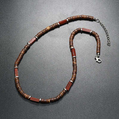 Olivenorma Brown Coconut Wood Beads Natural Stone Beads Necklace - image 15