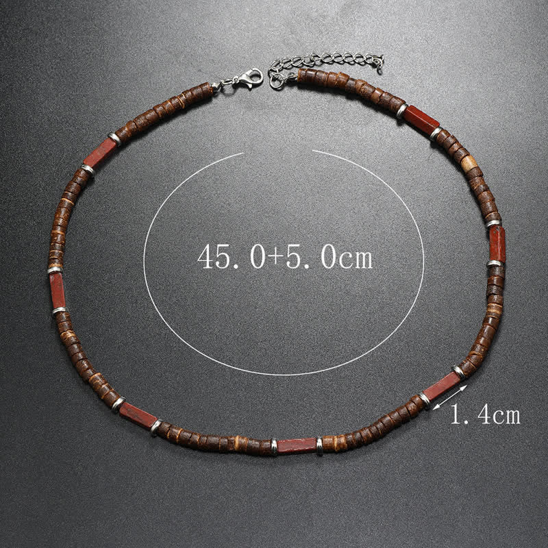 Olivenorma Brown Coconut Wood Beads Natural Stone Beads Necklace - image 16