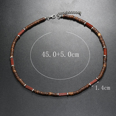 Olivenorma Brown Coconut Wood Beads Natural Stone Beads Necklace - image 16