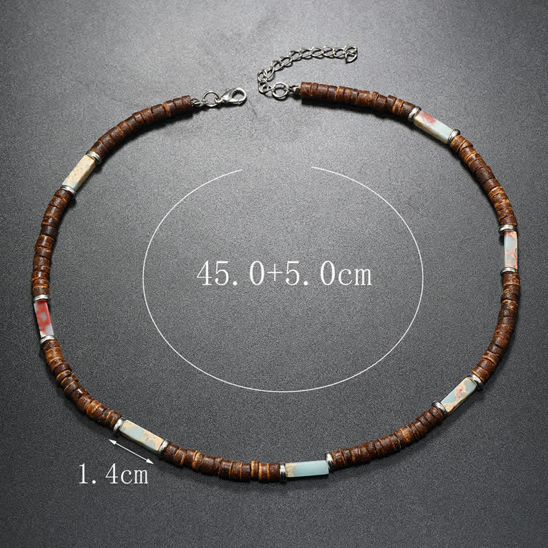 Olivenorma Brown Coconut Wood Beads Natural Stone Beads Necklace - image 24