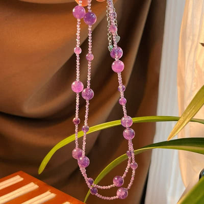 Olivenorma Natural Amethyst Large Small Beads Clavicle Necklace