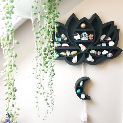 Olivenorma Creative Lotus With Moon Crystal Shelf