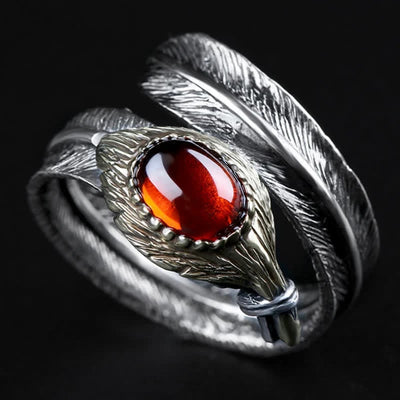 Olivenorma S925 Silver Curved Feather Shape Open Ring