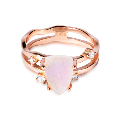 Olivenorma Cut Irregular Triangle Moonstone Silver Ring