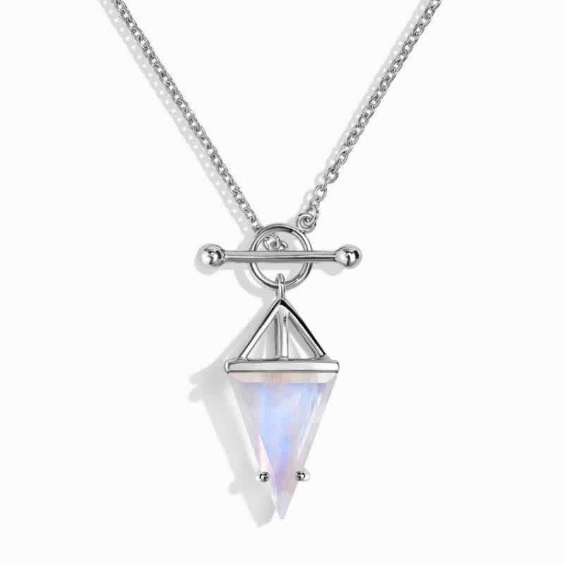 Olivenorma Triangle Moonstone T-Buckle Necklace