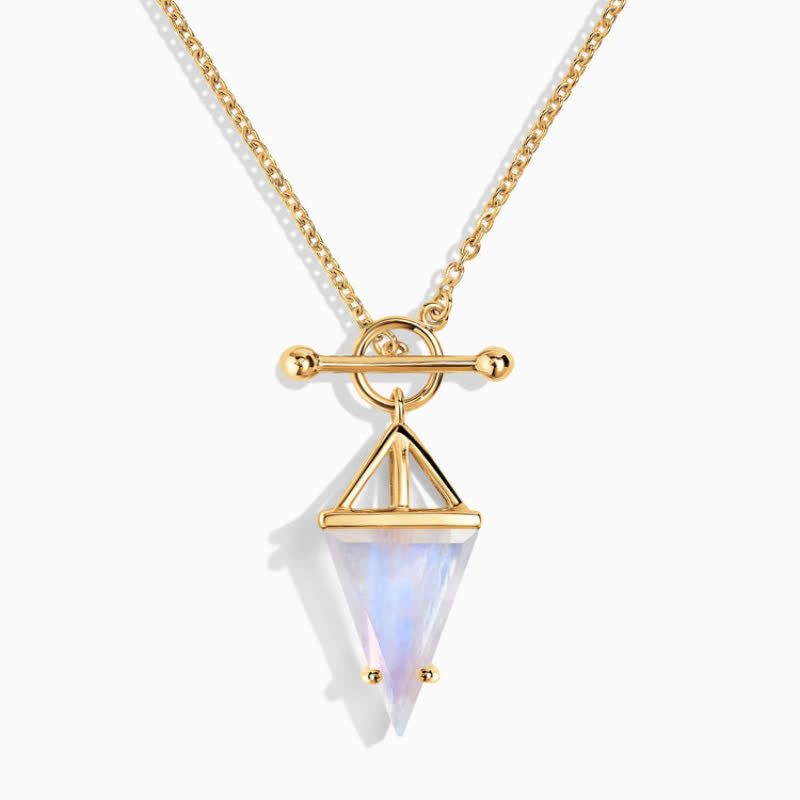 Olivenorma Triangle Moonstone T-Buckle Necklace