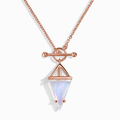 Olivenorma Triangle Moonstone T-Buckle Necklace