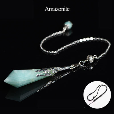 Olivenorma 24 Styles Natural Gemstones Crystal Dowsing Pendulum