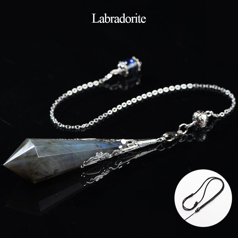 Olivenorma 24 Styles Natural Gemstones Crystal Dowsing Pendulum