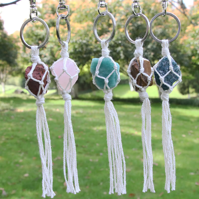 Olivenorma Raw Gemstone Tassel Car Hanging Ornament