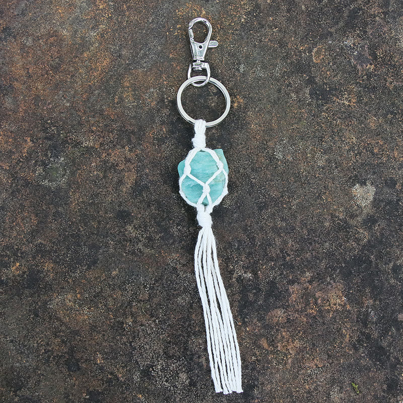 Olivenorma Raw Gemstone Tassel Car Hanging Ornament