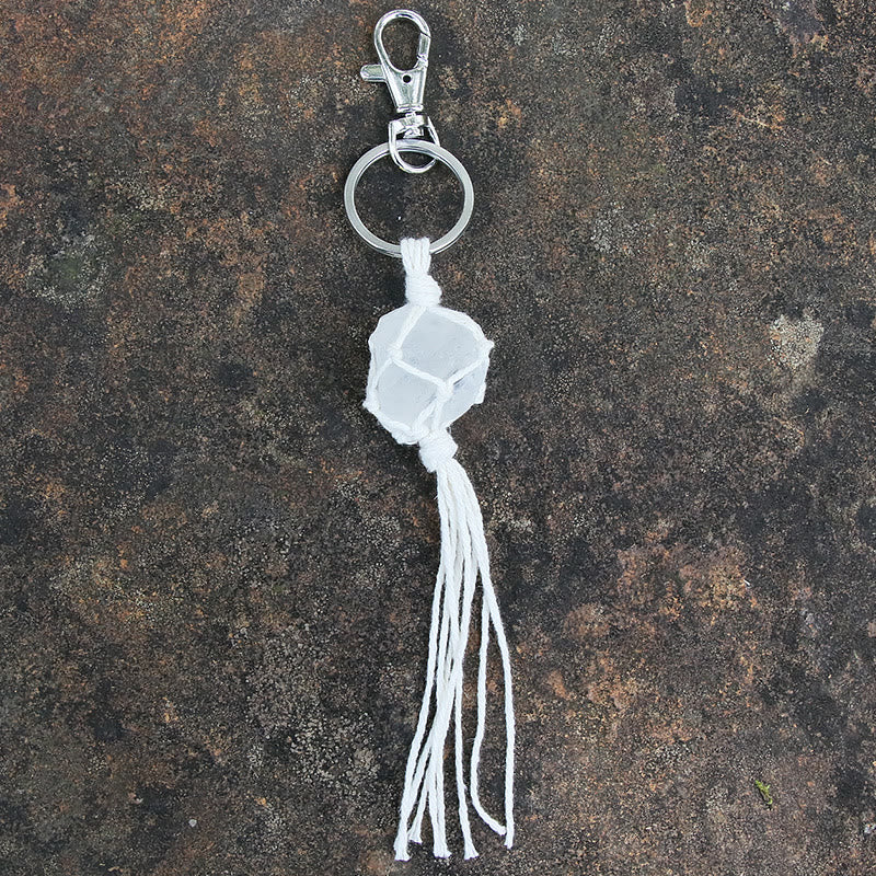 Olivenorma Raw Gemstone Tassel Car Hanging Ornament