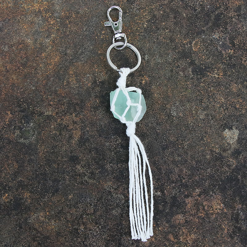 Olivenorma Raw Gemstone Tassel Car Hanging Ornament