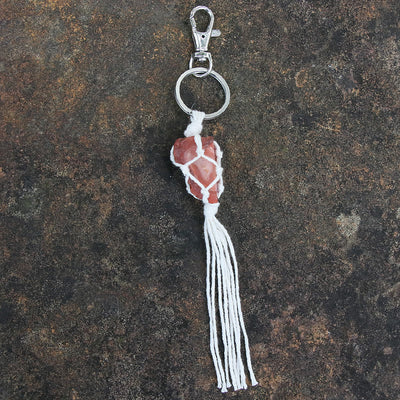 Olivenorma Raw Gemstone Tassel Car Hanging Ornament