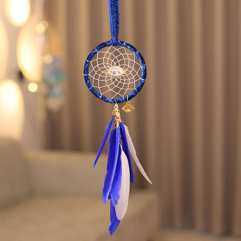 Olivenorma Evil Eye Dream Catcher Feather Tassel Hanging Ornament