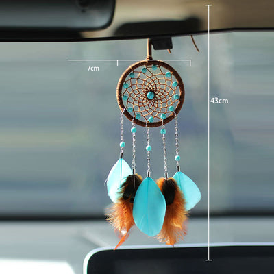 Olivenorma Turquoise Feather Dream Catcher Hanging Ornament