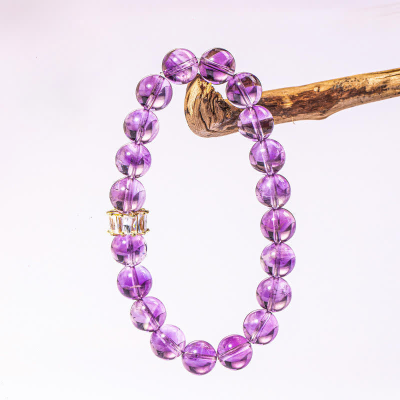 Olivenorma "Previewer" Natural Amethyst Beaded Bracelet