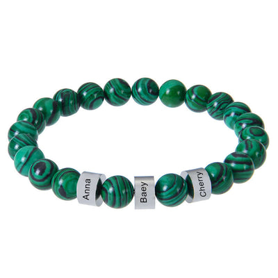Olivenorma Natural Stone Beads Custom Name Engraving Bracelet