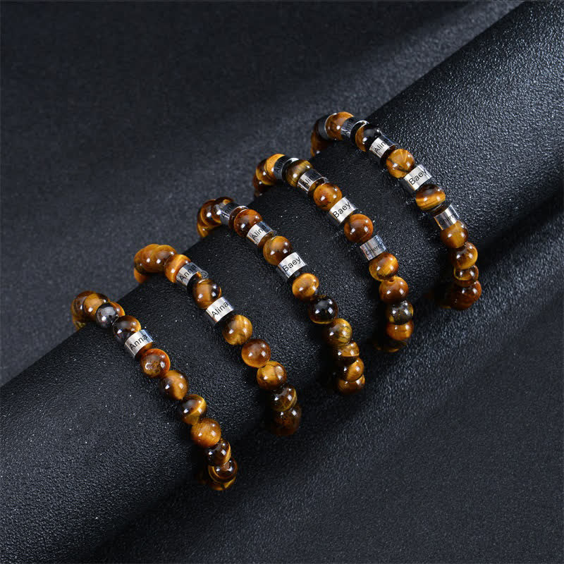 Olivenorma Natural Stone Beads Custom Name Engraving Bracelet