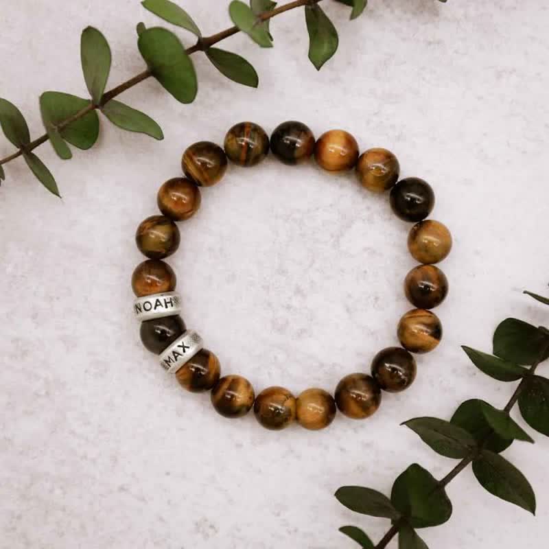 Olivenorma Natural Stone Beads Custom Name Engraving Bracelet