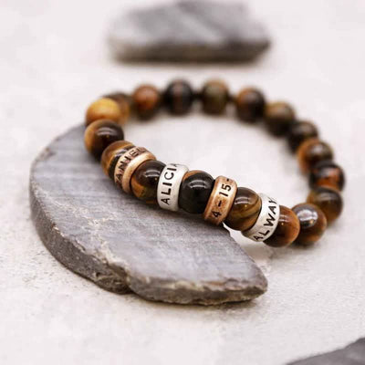 Olivenorma Natural Stone Beads Custom Name Engraving Bracelet