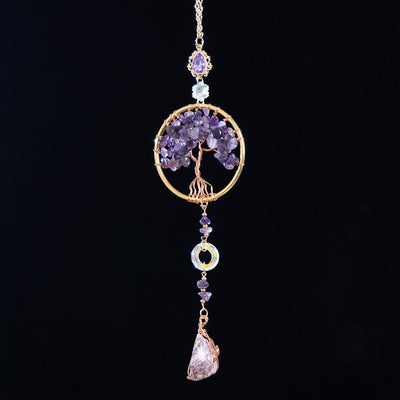 Olivenorma Lepidolite Amethyst Natural Gemstone Hanging Ornament