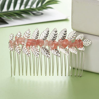 Olivenorma Natural Crystal Gemstone Hair Combs Hairpin