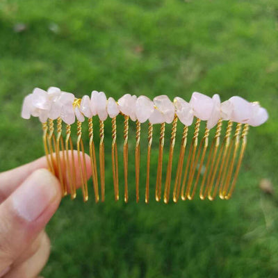 Olivenorma Colorful Gemstone Hair Side Comb Hairpin