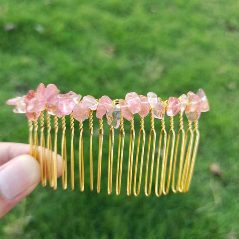 Olivenorma Colorful Gemstone Hair Side Comb Hairpin