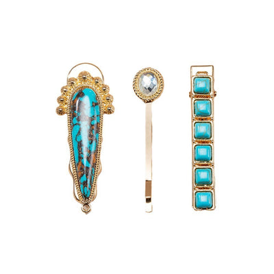 Olivenorma 3Pcs Luxury Turquoise Bobby Pins Hairpin