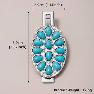 Olivenorma Silver Color Turquoise Hair Clip Hairpin