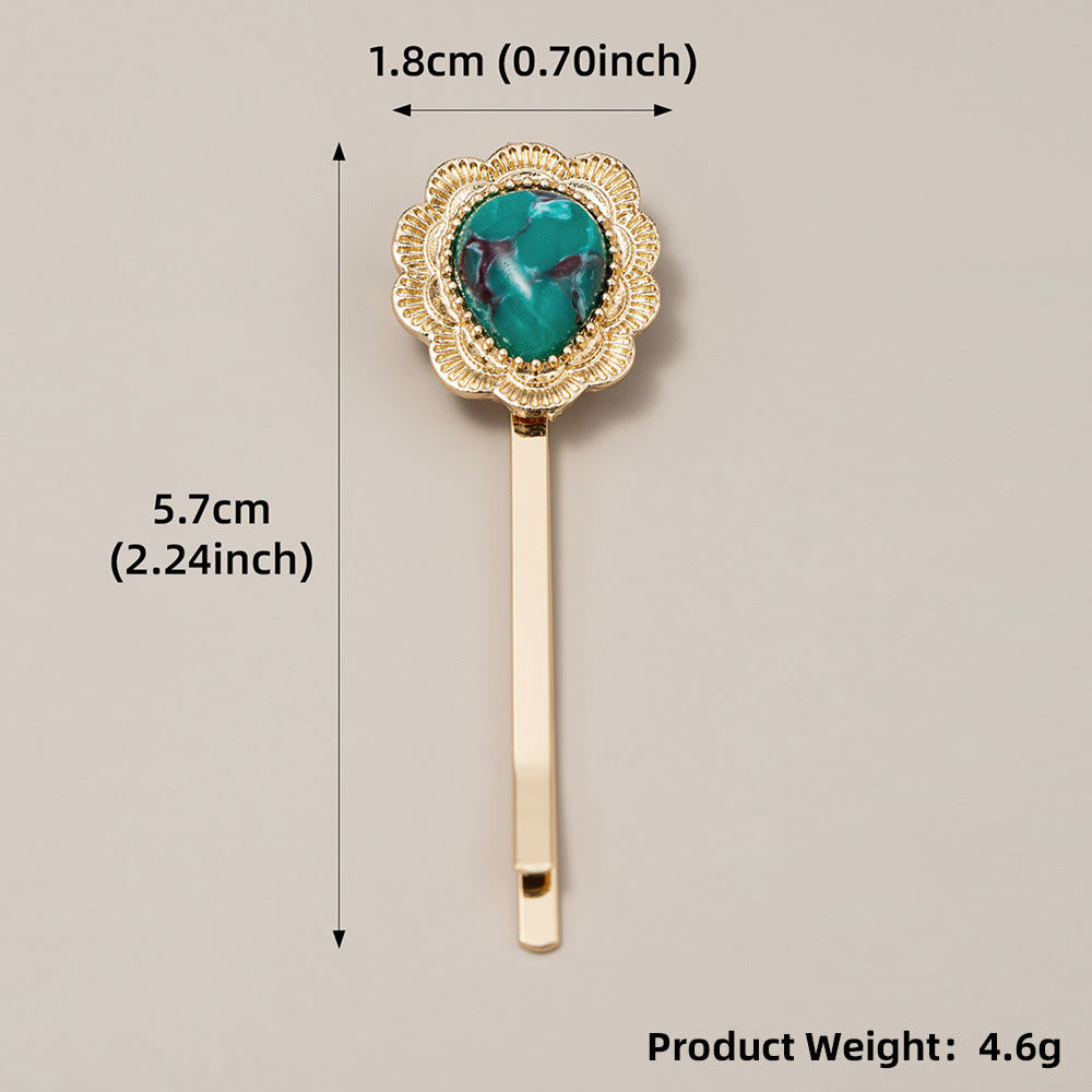 Olivenorma Golden Color Turquoise Bobby Pins Hairpin