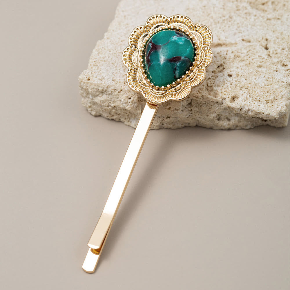 Olivenorma Golden Color Turquoise Bobby Pins Hairpin