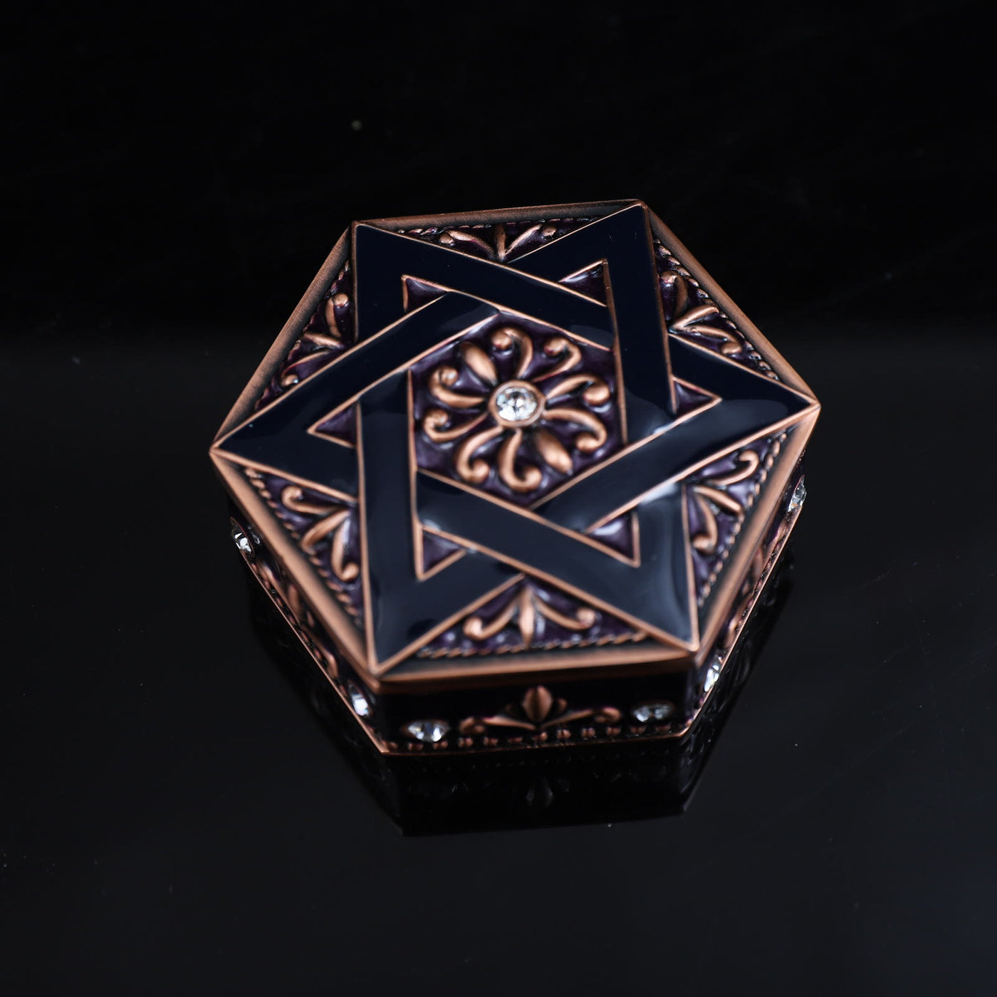 Olivenorma Antique Hexagram Metal Jewelry Box