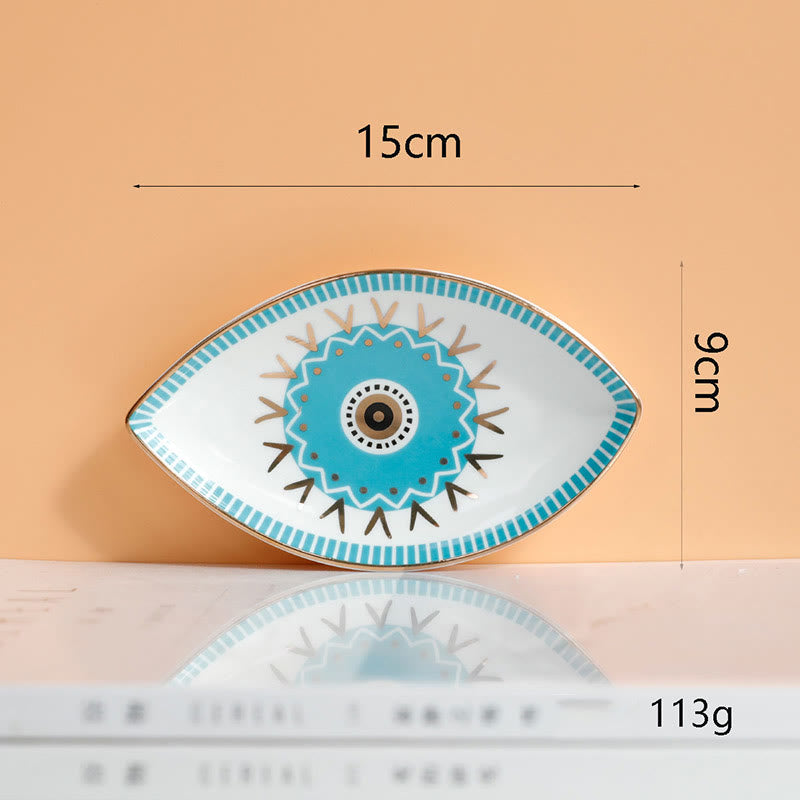 Olivenorma Evil Eye Ceramic Jewelry Dish Tray Holder