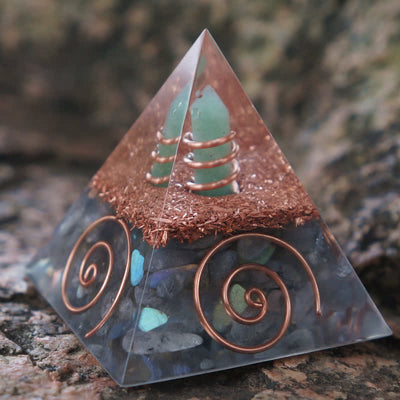 Olivenorma Green Aventurine Hexagonal Prism Labradorite Orgone Pyramid