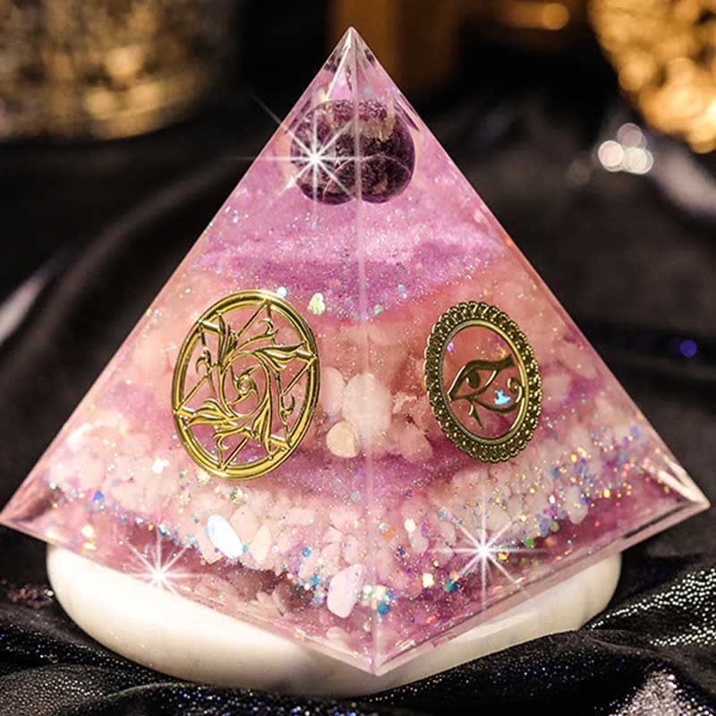 Olivenorma "Perfect Love" Amethyst Rose Quartz Orgone Pyramid