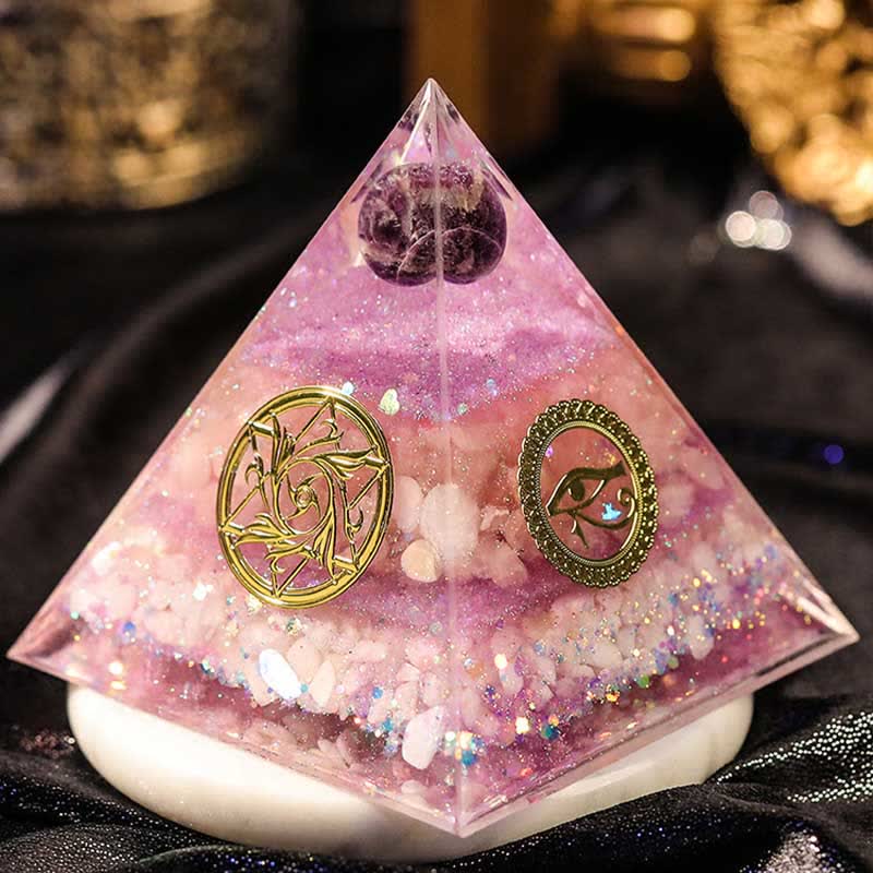 Olivenorma "Perfect Love" Amethyst Rose Quartz Orgone Pyramid