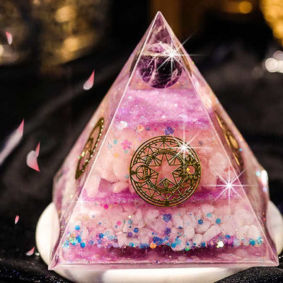 Olivenorma "Perfect Love" Amethyst Rose Quartz Orgone Pyramid