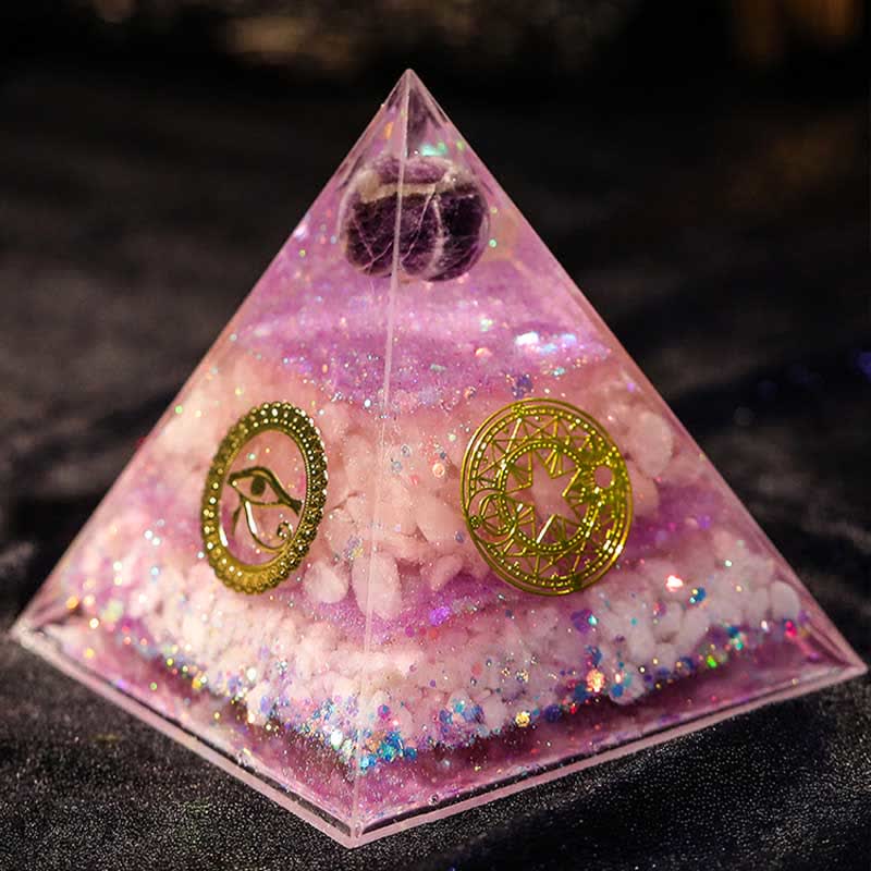 Olivenorma "Perfect Love" Amethyst Rose Quartz Orgone Pyramid