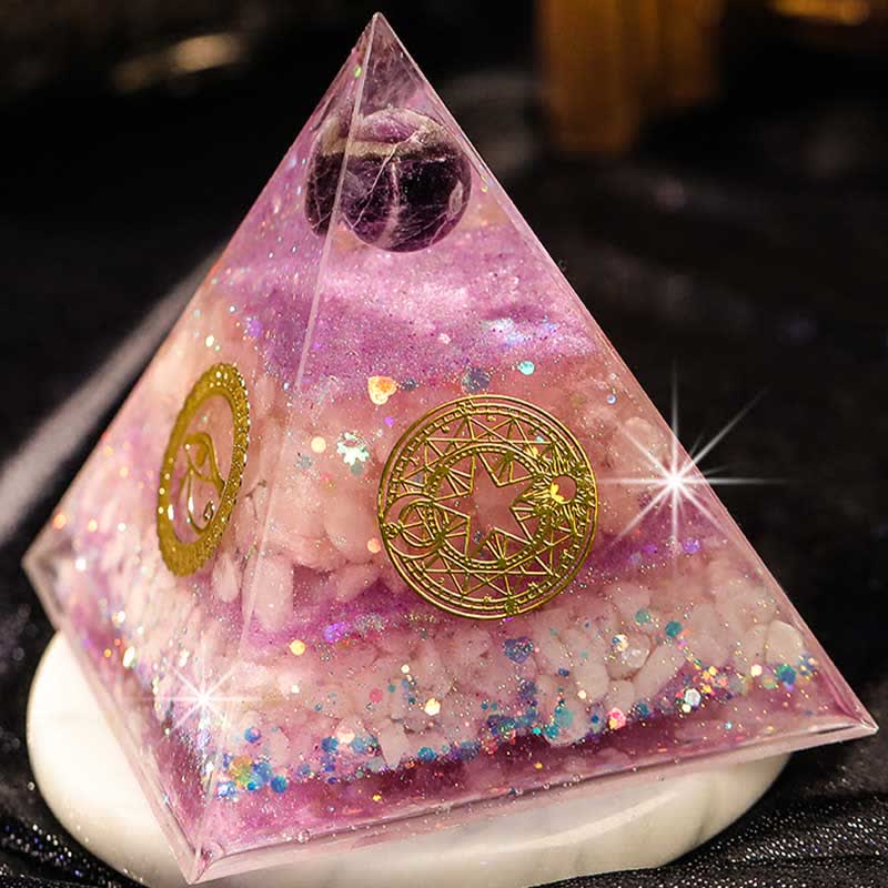 Olivenorma "Perfect Love" Amethyst Rose Quartz Orgone Pyramid