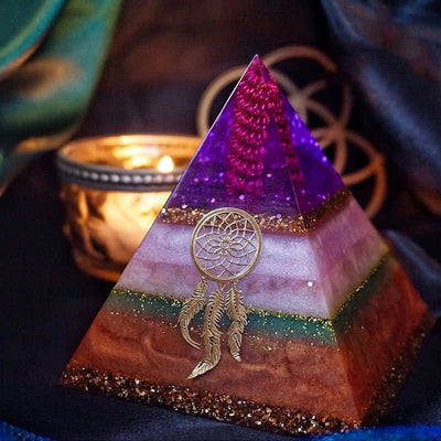 Olivenorma "Love and Beauty" Rose Quartz Sun Stone Orgone Pyramid