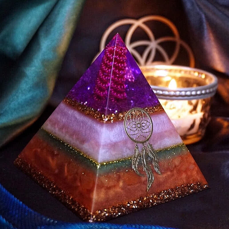 Olivenorma "Love and Beauty" Rose Quartz Sun Stone Orgone Pyramid