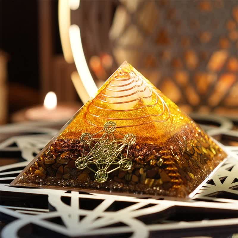 Olivenorma "Light of Fortune" Natural Stone Orgone Pyramid