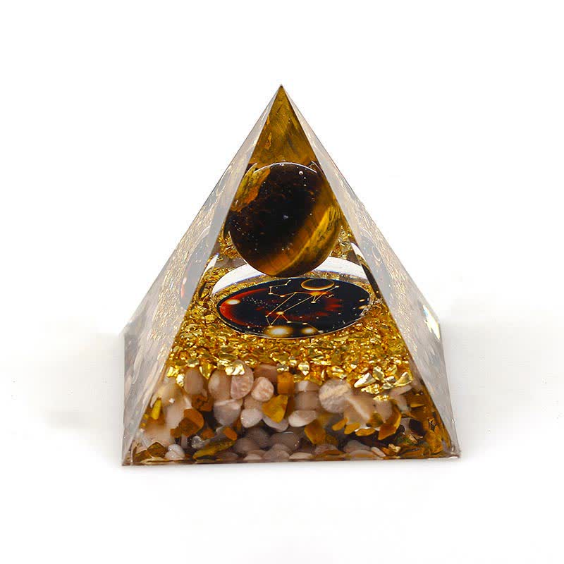 Olivenorma 6cm Natural Stone Constellation Orgone Pyramid