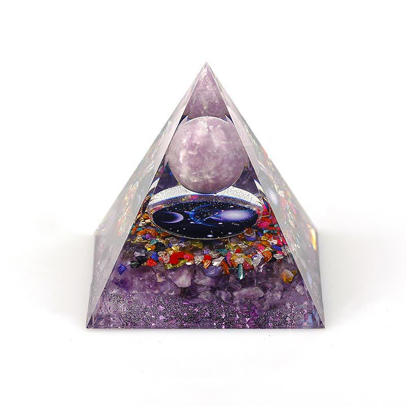 Olivenorma 6cm Natural Stone Constellation Orgone Pyramid